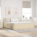 Cumpara ieftin Pat cu LED si saltea Creme 180 x 200 cm Tesatura