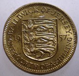 B.425 JERSEY ELIZABETH II 1/4 SHILLING 3 PENCE 1957 XF/AUNC