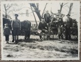 Vanatori romani cu trasura, Romania interbelica// fotografie