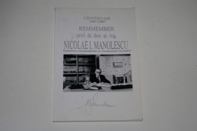Centenar 1907-2007 Remember Nicolae I. Manolescu foto