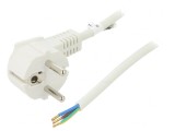 Cablu Alb 2m CEE 7/7 Ștecăr Unghi 10A, Goobay