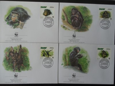 Zair-WWF,FDC Fauna -set complet foto