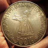 R.208 ROMANIA MIHAI I STEFAN CEL MARE 500 LEI 1941 XF ARGINT