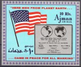 Ajman 1969 - Aselenizarea, cosmonautica, colita nedantelata neuzata