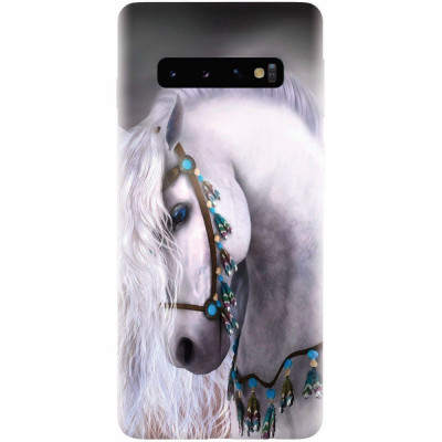 Husa silicon pentru Samsung Galaxy S10, White Horse foto