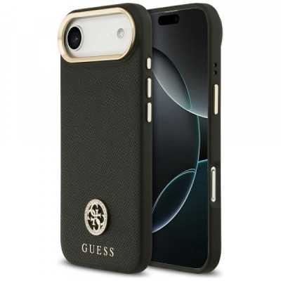 Husa MagSafe pentru Apple iPhone 17 Air, Guess, Grained Strass Logo, Neagra foto