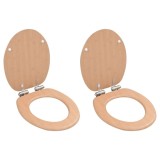 Capace WC cu inchidere silentioasa, 2 buc., MDF, design bambus