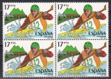 Spania 1985 - Cursa Internațională de Canoe pe r&acirc;ul Sella, Bloc de 4, MNH, Nestampilat