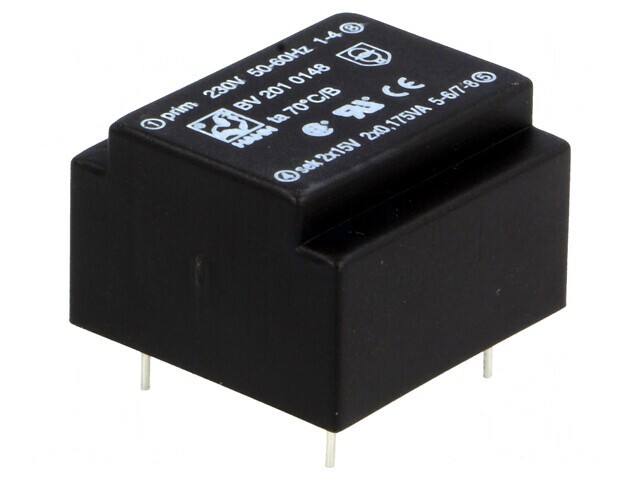 Transformator &icirc;ncapsulat 0,35VA 230VAC 15V PCB