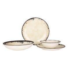 Rinart Set de vesela (Large) - Vega - 24 bucăți - 6 persoane - Porţelan