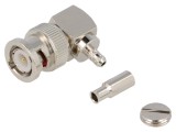 Conector BNC tată unghi 90&deg; 50&Omega; crimpat POM aurit