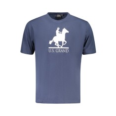 U.S. Grand POLO Tricou barbati cu imprimeu, cu decoteu la baza gatului, bleumarin, XL