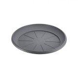 Farfurie Ghiveci Flori, Antracit, Diametru 20 cm, &Icirc;nălțime 2.8 cm, Plastic, Oem
