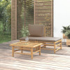 Set mobilier de gradina cu perne gri taupe, 3 piese, bambus GartenMobel Dekor, vidaXL