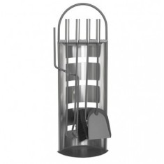 Set stativ 4 unelte pentru semineu, Strend Pro FT087XG, 66 cm, Inox
