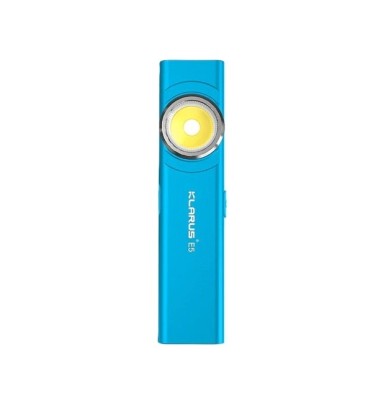 Lanterna EDC Klarus E5, 600 lm, baza magnetica, clips, incarcare USB-C, EDC, dublu LED pentru apropiere si distanta, cyan foto