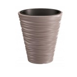 Cumpara ieftin Ghiveci Decorativ Rotund Cafeniu Sand Prosperplast, 38.8x43.6cm, 37L, Interior/Exterior, Gradina, Balcon