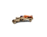 Camion cu Remorca Suport Sticla Vin, Lemn HDF, 53cm, Decor Rustic, Cadou Inedit