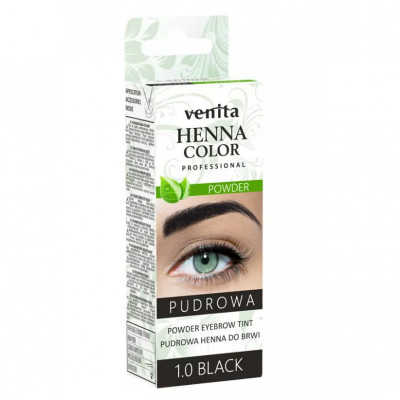 Vopsea pudra pentru sprancene Henna Venita, 01, negru, 4 g foto
