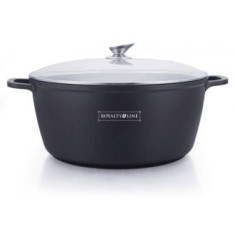 Oala mare, 19.5 L, 40 cm, tip cratita marmorata, antiaderenta, neadeziva, cu capac, curatare usoara Royalty Line BS40ML, pentru zacusca, gemuri