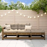 vidaXL Set mobilier grădină cu perne, 3 piese, maro miere, lemn masiv 825600