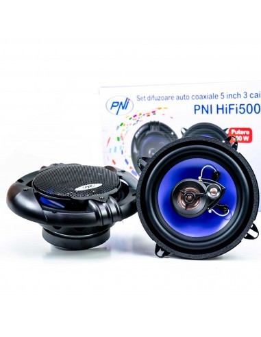Difuzoare auto coaxiale PNI HIFI500, 100W, 12.7 CM, 3 cai, set 2 buc