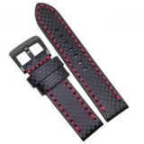 Cumpara ieftin Curea Ceas &bdquo;Stealth Carbon&rdquo; H-CARBONR &ndash; Piele Naturală cu Imprimeu Carbon &amp;
