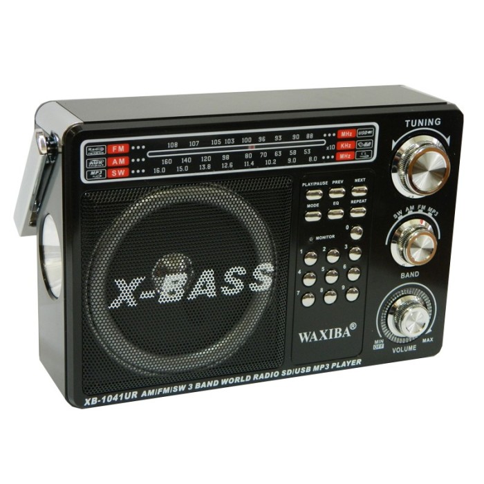 Radio portabil Waxiba XB-1041UR, 3 benzi, Negru Radio portabil Waxiba XB-1041UR, 3 benzi, Negru