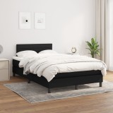 Cumpara ieftin Pat box spring cu saltea, negru, 120x200 cm, textil