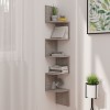 VidaXL Raft de perete de colț, gri beton, 19x19x123 cm, lemn prelucrat 326835