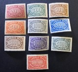 Germania (Deutsches Reich) 1923 - Perioada Marii Inflații "Rozete Cifrice &icirc;n Mărci" (Lot de 10 Mărci Poștale Neștampilate) - Cod: -OD1