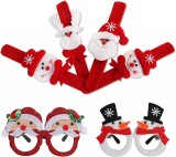 Set de 6 accesorii pentru recuzita foto de Craciun EKKONG, textil, multicolor, 14 x 14 cm / 21 x 2,6 cm