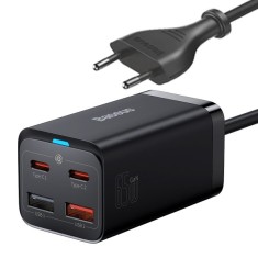 Incarcator Statie Baseus GaN3 Pro, 65W, 3A, 2 x USB-A - 2 x USB-C, Negru CCGP040101