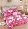 Lenjerie pat single,bumbac finet,4 piese,cearceaf normal,roz cu pisicute-A946, Jojo Home