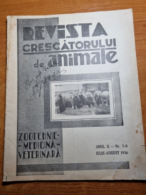 revista crescatorului de animale iulie-august 1936 foto