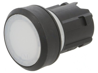 Comutator acționat prin apăsare 22mm alb plat foto