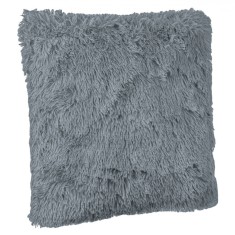 Perna Decorativă, Model Shaggy, Gri, 50x50cm, Imitatie Blană, Față Dublă
