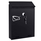 Cutie postala de exterior, pentru gard sau perete, din otel zincat, cu incuietoare, 26x6x19cm, gri inchis Household NewTrend