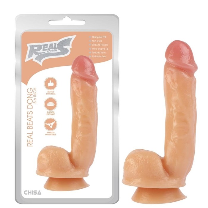 Real Beats - Dildo Flexibil Cu Suprafață Vasculară și Testicule