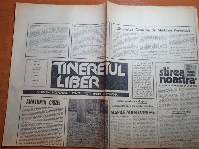 ziarul tineretul liber 1 august 1990