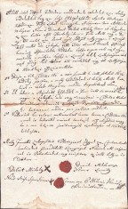 A3052N Zălogire de păm&acirc;nturi contra unul &icirc;mprumut de florini renani, 1829, Maramureș, cu sigilii &icirc;n ceară roșie, act &icirc;n limba maghiară