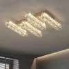 Lustra LED cu telecomanda si cristal PRISCILA 80W, 4 Elemente, Liniara, lumina Rece/Calda/Neutra, Dimabila, Crom Lucios ModernLight Concept