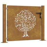 Cumpara ieftin Poarta de gradina 100x100 cm, otel corten, design copac