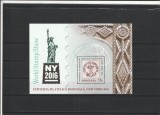 ROMANIA 2016 LP 2106 EXPOZITIA FILATELICA MONDIALA NEW YORK COLITA MNH NESTAMPILATA, Nestampilat
