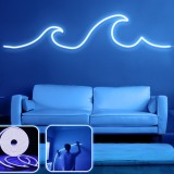 Cumpara ieftin Decoratiune luminoasa led de perete Valuri Wave Albastru 300x1x5 cm
