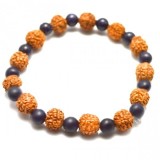 Cumpara ieftin Bratara cu Rudraksha (Rudraska) si onix negru