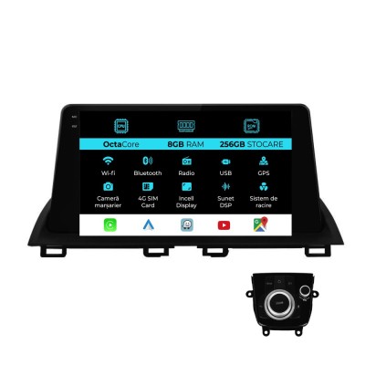 Navigatie Dedicata Mazda 3 (2013-2018), 9 Inch, 8Gb Ram, 256Gb stocare, Carplay foto