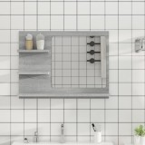 Cumpara ieftin Oglindă de baie, gri sonoma, 60x10,5x45 cm, lemn compozit