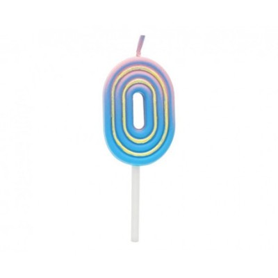 Lumanare tort cifra 0, Neon 44 x 28 x 12 mm foto