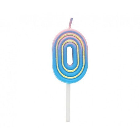 Lumanare tort cifra 0, Neon 44 x 28 x 12 mm